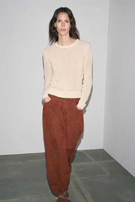 PULL RUSTIQUE EN MAILLE AVEC LIN