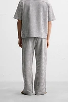 RELAXED FIT SEERSUCKER PANTS