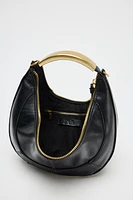 OVAL BAG WITH METAL HANDLE