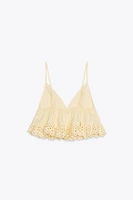 EMBROIDERED POPLIN TOP