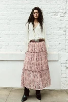 PRINTED MIDI SKIRT