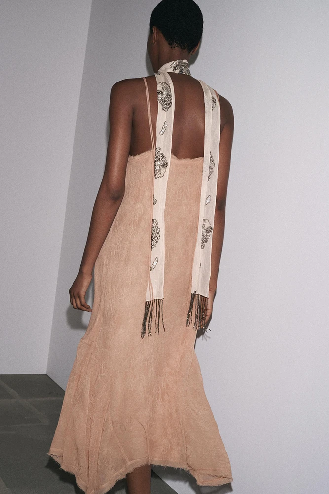 ZW COLLECTION EMBROIDERED ASYMMETRIC DRESS