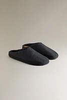 TECHNICAL FABRIC SLIPPERS WITH LEATHER INSOLE