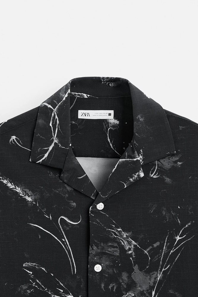 ABSTRACT PRINT STRETCH SHIRT