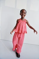 100% LINEN RUFFLED TOP