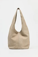 SPLIT LEATHER SHOULDER BAG