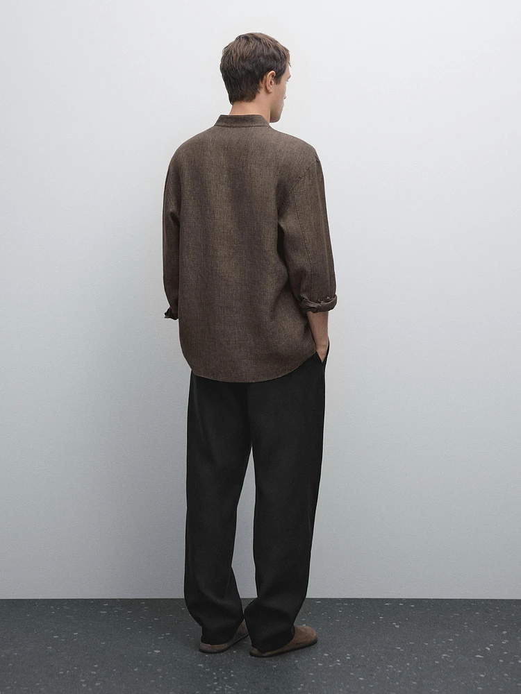 Surchemise relaxed fit col mao