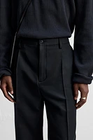 PLEATED COTTON - WOOL PANTS