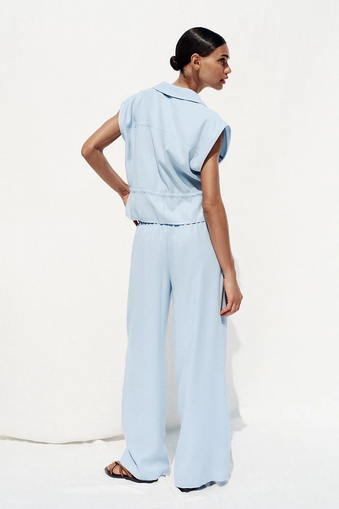 PANTALON LARGE TAILLE ÉLASTIQUE