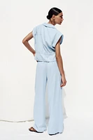 PANTALON LARGE TAILLE ÉLASTIQUE