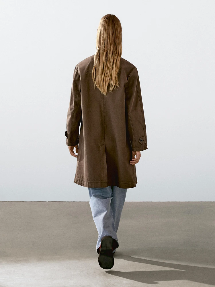 Cotton blend trench coat