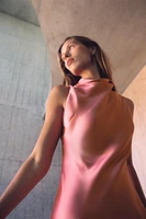 SATIN MIDI DRESS