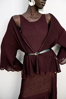 RIB KNIT CARDIGAN WITH BELT