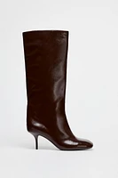 TALL SHAFT THIN HEELED BOOTS