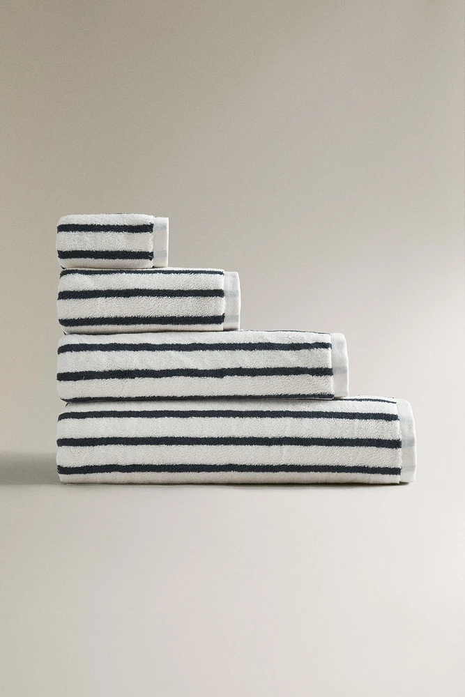 SERVIETTE DE BAIN RAYURES GRAMMAGE ÉLEVÉ