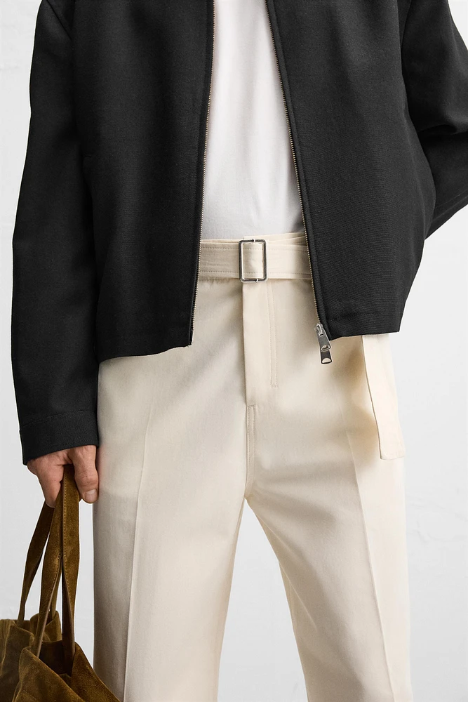 LIMITED EDITION STRAIGHT FIT BELTED PANTS