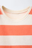 STRIPED TOWEL T-SHIRT AND BERMUDA JOGGING SET