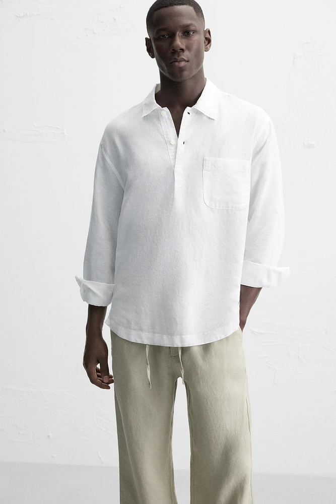 LINEN - COTTON POLO SHIRT