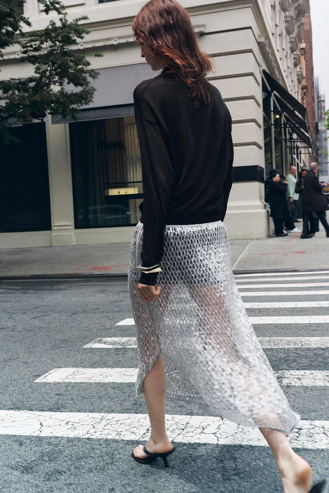 JUPE MIDI SEQUINS ZW COLLECTION