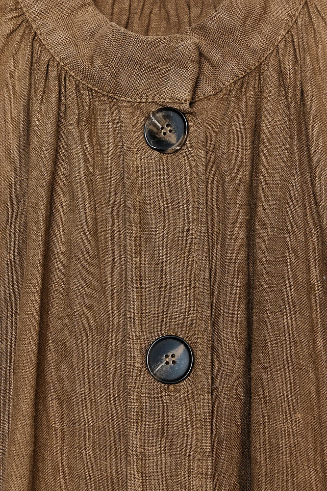 100% LINEN LONG OVERSHIRT ZW COLLECTION