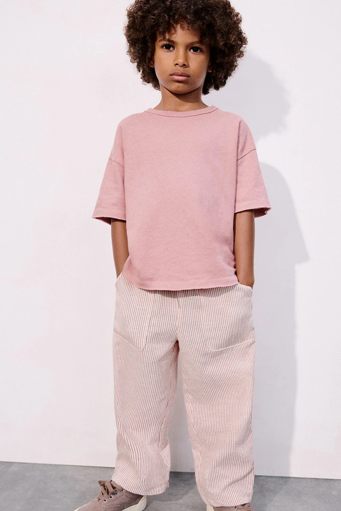 PANTALON BAGGY AVEC COTON ET LIN