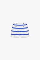 STRIPED BUTTON SHORTS