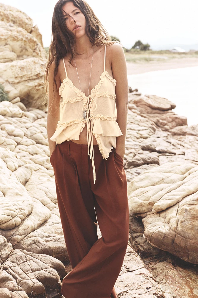 PANTALON LARGE À PINCES
