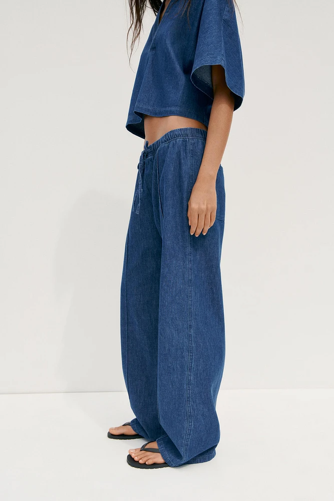 TRF DENIM PAJAMA PANTS