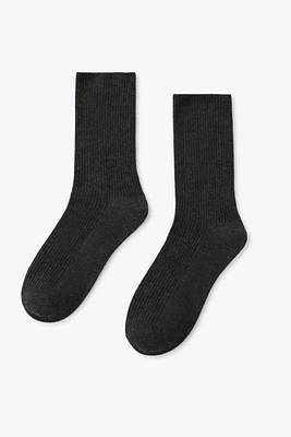 METALLIC THREAD RIBBED SOCKS