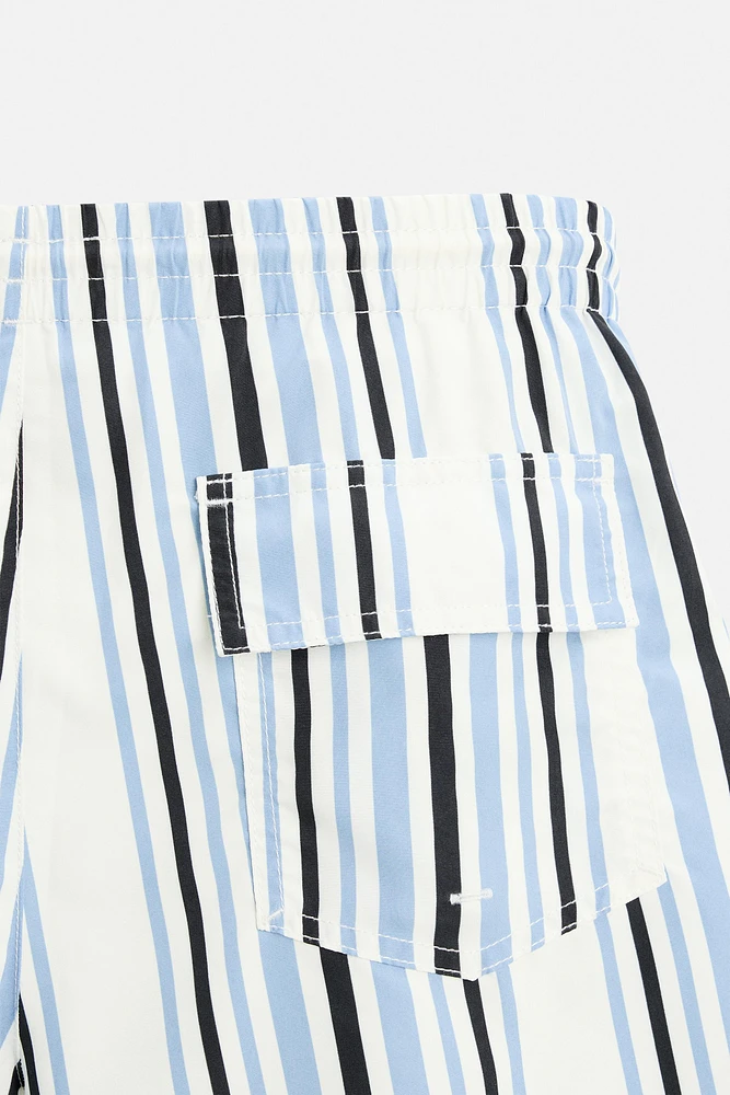 STRIPED REGULAR SWIMMING TRUNKS