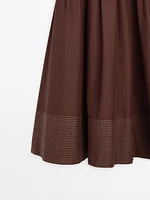 Bodice dress with contrast seams