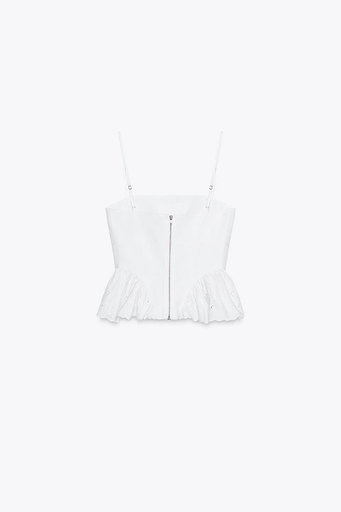 TOP EN POPELINE STYLE CORSET
