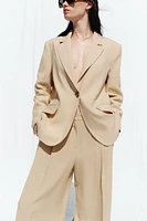 WIDE LEG LINEN PANTS WITH DARTS