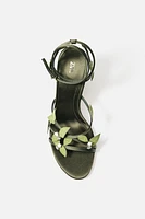 FLOWER HEELED SANDALS