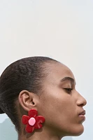 CONTRAST FLOWER EARRINGS