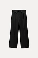 ELASTIC WAIST WIDE LEG PANTS