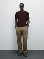 Textured knit short sleeve T-shirt