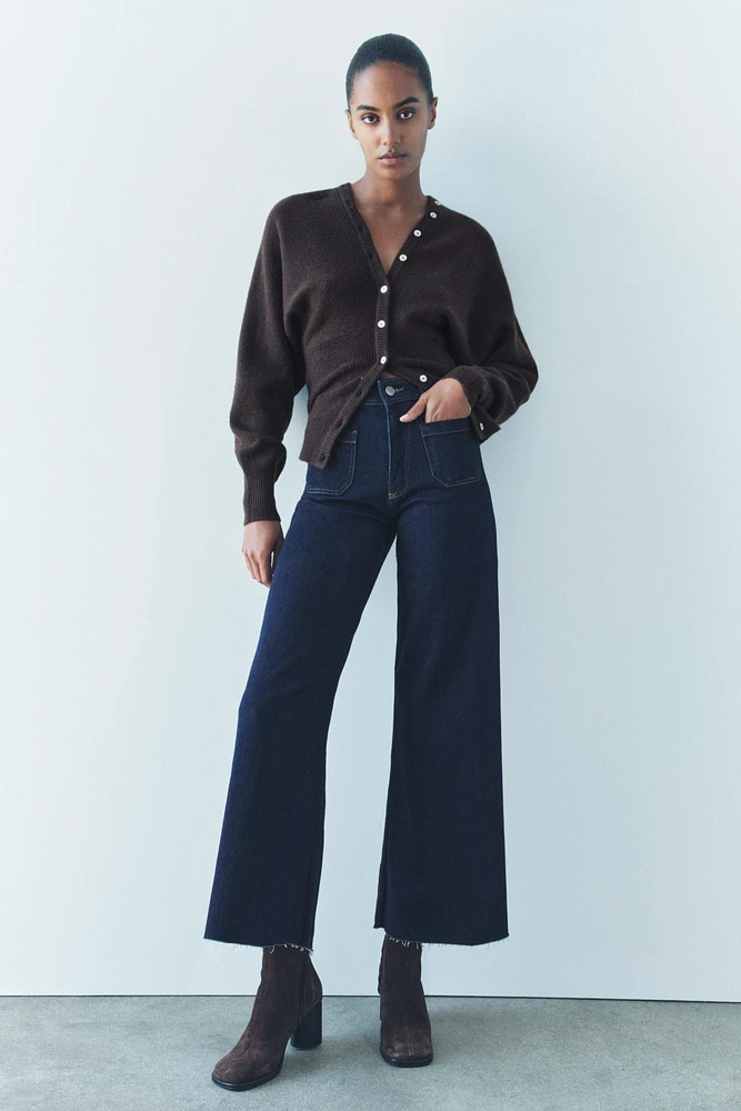 ZW COLLECTION HIGH WAIST WIDE LEG POCKET JEANS