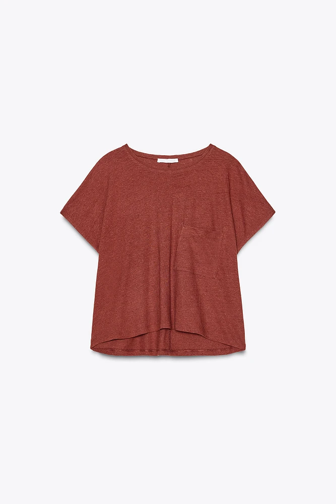 LINEN T-SHIRT WITH POCKET
