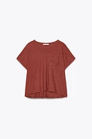 LINEN T-SHIRT WITH POCKET