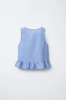TOP EN COTON ET LIN AVEC LACETS