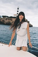 CONTRAST TRIM KNIT MINI SKIRT