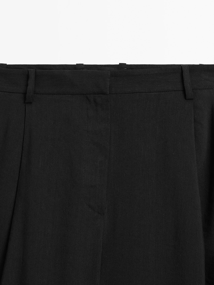 Pantalon fluide lin à pinces