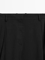 Pantalon fluide lin à pinces