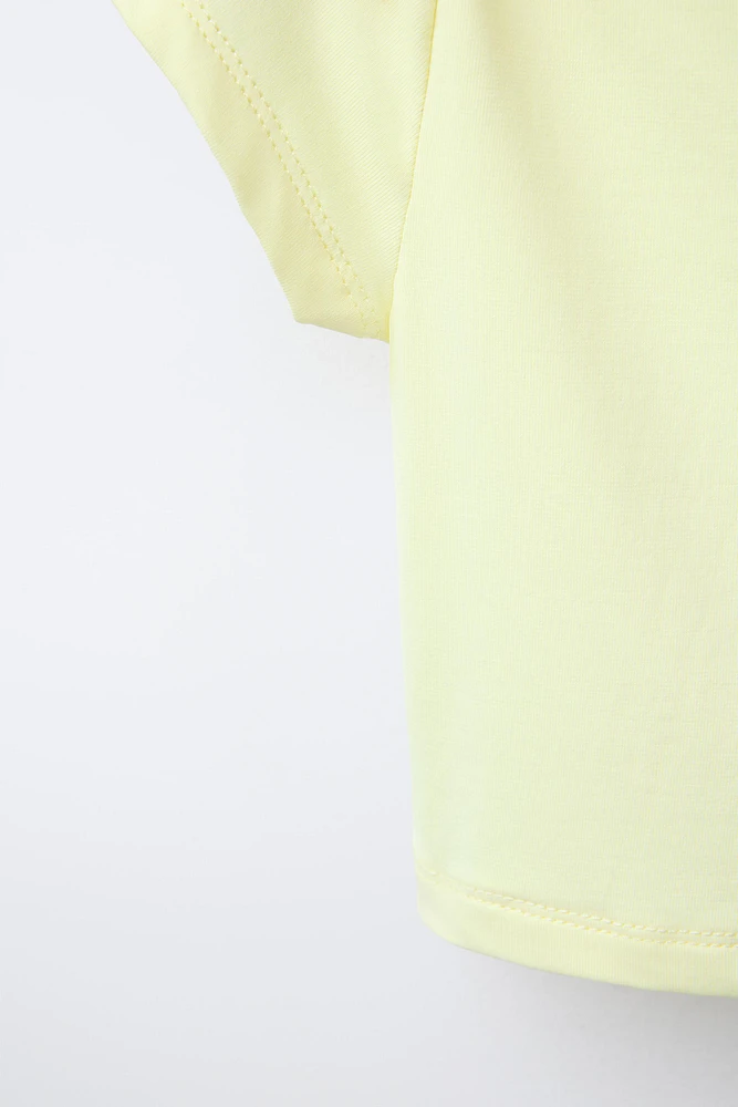 PLAIN ELASTIC CROPPED TOP