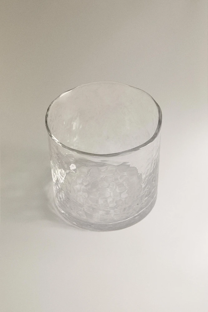 VERRE EN VERRE RECYCLABLE MARTELÉ