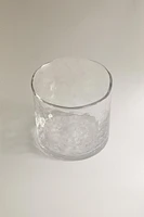 VERRE EN VERRE RECYCLABLE MARTELÉ