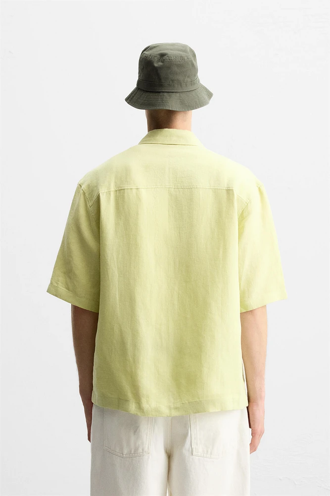 100% LINEN POCKET SHIRT