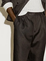 Pantalon à pince en serge 100 % lin - Limited Edition