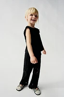 CROCHET LACE KNIT PANTS